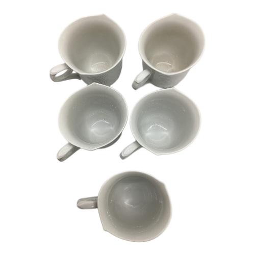 Meissen (マイセン) カップ ヒビ・着色ヨゴレ有 波の戯れホワイト 5Pセット
