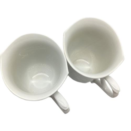 Meissen (マイセン) カップ ヒビ・着色ヨゴレ有 波の戯れホワイト 5Pセット