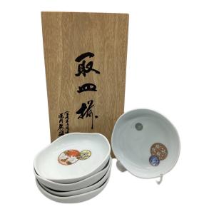深川製磁 (フカガワセイジ) 取分け皿 寿赤絵 5Pセット