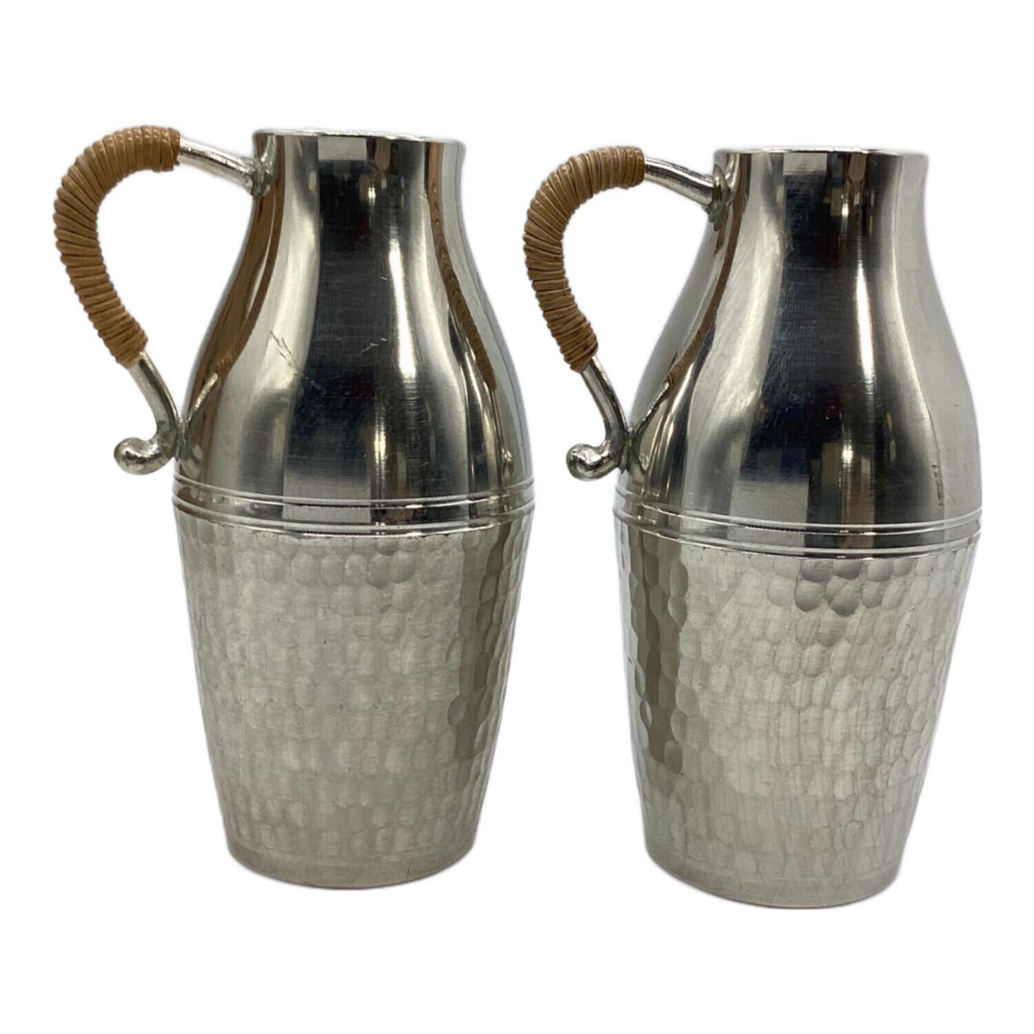 錫半（スズハン） 浪華 錫製酒器揃 徳利×2、お猪口×5 USED