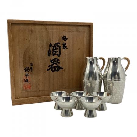 錫半（スズハン） 浪華 錫製酒器揃 徳利×2、お猪口×5 USED