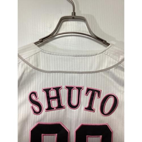 福岡ソフトバンクホークス×Majestic（フクオカソフトバンクホークス×マジェスティック） フルユニフォーム ホワイト×ピンク SIZE L 周東佑京 #23