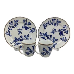 Noritake (ノリタケ) モーニングセット ホワイト×ブルー ラピスマナー プレート・カップ各2