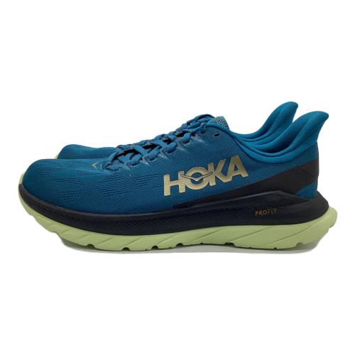 HOKAONEONE (ホカオネオネ) ランニングシューズ 1113528 BCBLC Mach 4 メンズ SIZE 26.5cm ブルー×ライトグリーン