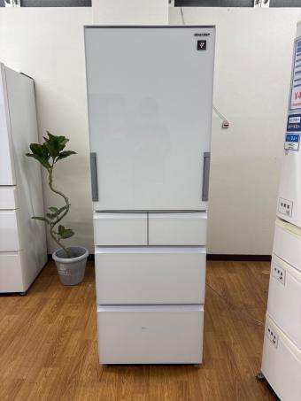 SHARP (シャープ) 5ドア冷蔵庫 SJ-GW41F-W 2020年製 ドアポケット割れ 412L