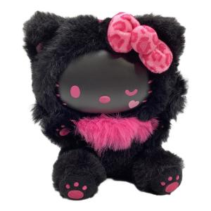 ハローキティ フェイスキャット ヌイグルミ ブラック×ピンク