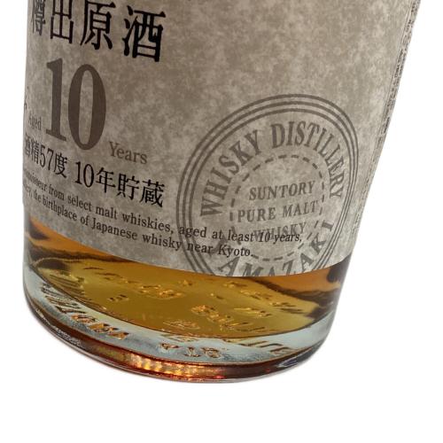 サントリー 山崎蒸溜所 樽出原酒 モルトウィスキー 10年 ※目減り有 600ml