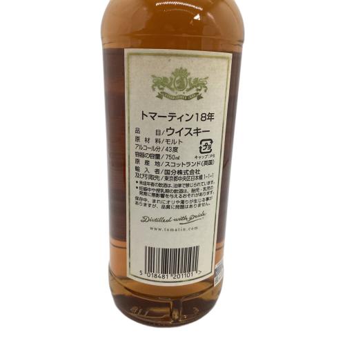 TOMATIN（トマーティン） ハイランドシングルモルトスコッチウィスキー 18年 ※瓶ヨゴレ有 750ml