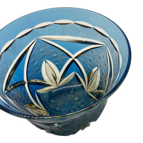 華硝 (ハナショウ) 切子  ぐい呑み　ブルー