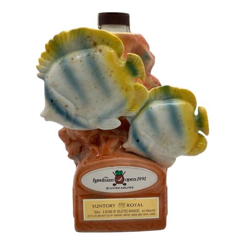 SUNTORY（サントリー） HAWAIIAN OPEN1991 ウィスキー 魚陶器ボトル 保存ヨゴレ有 750ml　記念ボトル