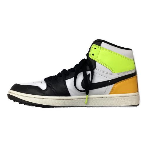NIKE GOLF (ナイキゴルフ) ゴルフシューズ DQ0660-105 AIR JORDAN 1 HIGH GOLF メンズ SIZE 28.5cm ホワイト×ブラック×イエロー