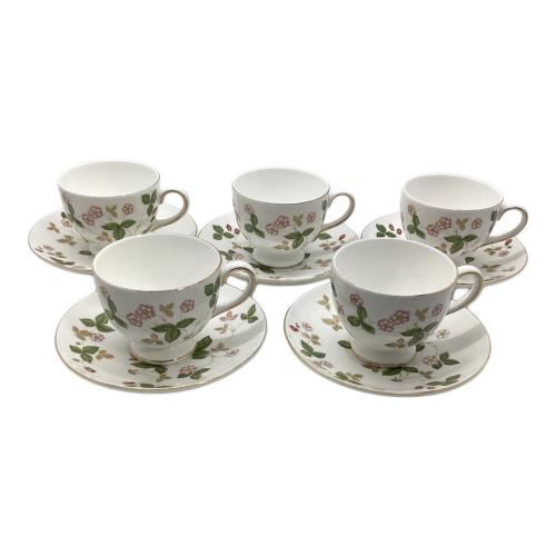 Wedgwood (ウェッジウッド) カップ&ソーサー ホワイト/花柄・ストロベリー柄 ワイルドストロベリー