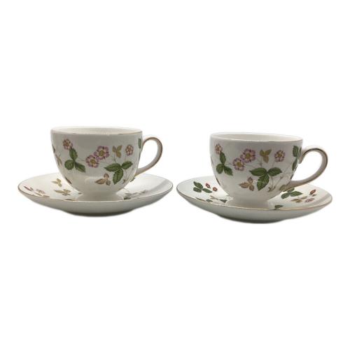 Wedgwood (ウェッジウッド) カップ&ソーサー ホワイト/花柄・ストロベリー柄 ワイルドストロベリー