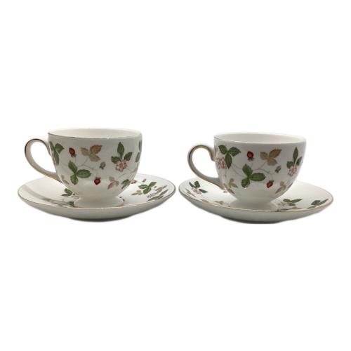 Wedgwood (ウェッジウッド) カップ&ソーサー ホワイト/花柄・ストロベリー柄 ワイルドストロベリー