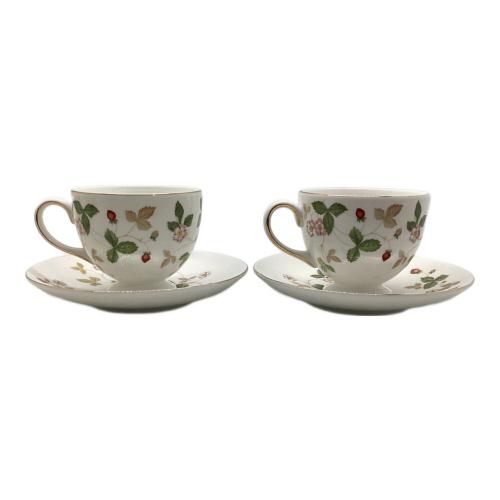 Wedgwood (ウェッジウッド) カップ&ソーサー ホワイト/花柄・ストロベリー柄 ワイルドストロベリー