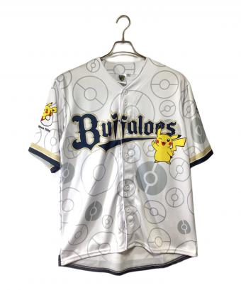 オリックス・バファローズ (オリックス・バファローズ) ポケモンコラボ 野球ユニフォーム ホワイト×ネイビー