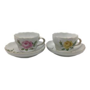 Meissen (マイセン) カップ&ソーサー ベーシックフラワー(イエローローズ/ピンクローズ)
