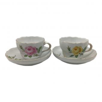 Meissen (マイセン) カップ&ソーサー ベーシックフラワー(イエローローズ/ピンクローズ)