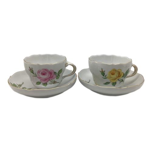 Meissen (マイセン) カップ&ソーサー ベーシックフラワー(イエローローズ/ピンクローズ)