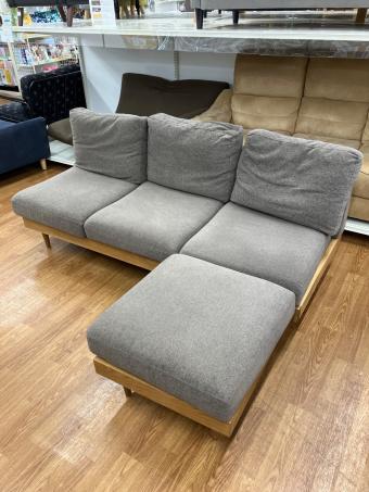 3人掛けソファー 291 グレー×ナチュラル