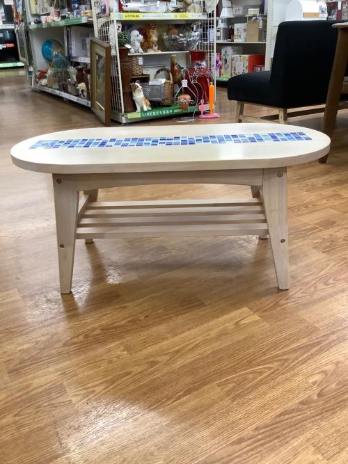 大川家具 (オオカワカグ) センターテーブル TESTA CENTER TABLE ナチュラル×ブルー