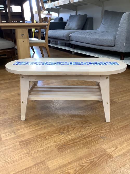 大川家具 (オオカワカグ) センターテーブル TESTA CENTER TABLE ナチュラル×ブルー