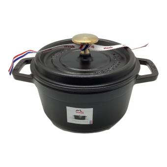 Staub (ストウブ) 両手鍋 16cm ブラック ココットラウンド