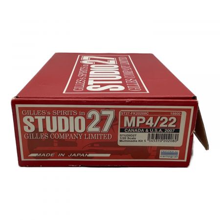 スタジオ27 プラモデル MP4/22 2007 カナダ&U.S.A. 2007 (レジン・メタルキット) 未使用品