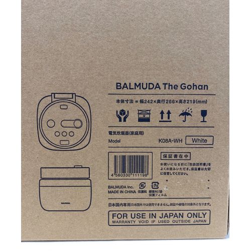BALMUDA (バルミューダデザイン) 炊飯器 K08A-WH 2022年製 3合(0.54L