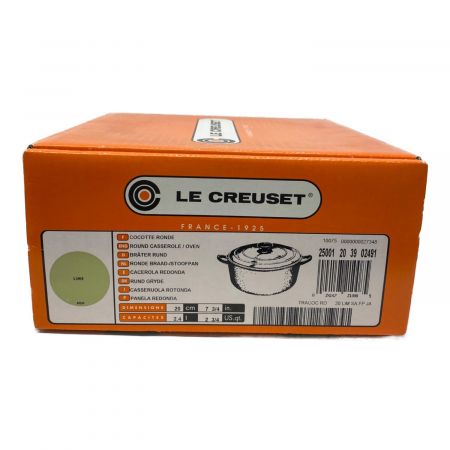 LE CREUSET (ルクルーゼ) ホーロー鍋 SIZE 20cm ライム ココット・ロンド