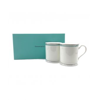 TIFFANY & Co. (ティファニー) マグカップセット プラチナブルーバンド 2Pセット