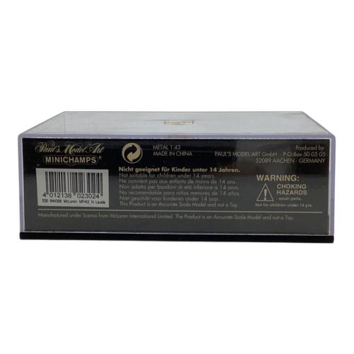 男の子おもちゃ 1/43 ミニチャンプス マクラーレン MP4/2 ワールドチャンピオン N.ラウダ 1984 530844308