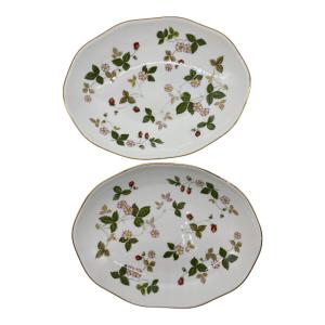 Wedgwood (ウェッジウッド) プレート オーバルディッシュ ワイルドストロベリー 2Pセット
