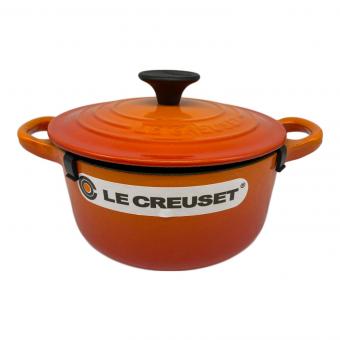 LE CREUSET (ルクルーゼ) ホーロー鍋 ココットロンド程度b 16cm オレンジ