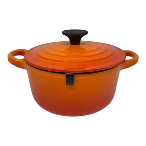 LE CREUSET (ルクルーゼ) ホーロー鍋 ココットロンド程度b 16cm オレンジ
