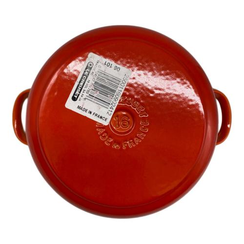 LE CREUSET (ルクルーゼ) ホーロー鍋 ココットロンド程度b 16cm オレンジ