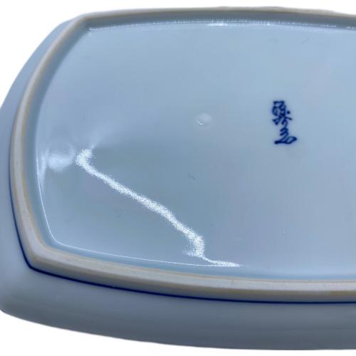 源右衛門窯 (ゲンエモンガマ) 長角皿 染錦大樹