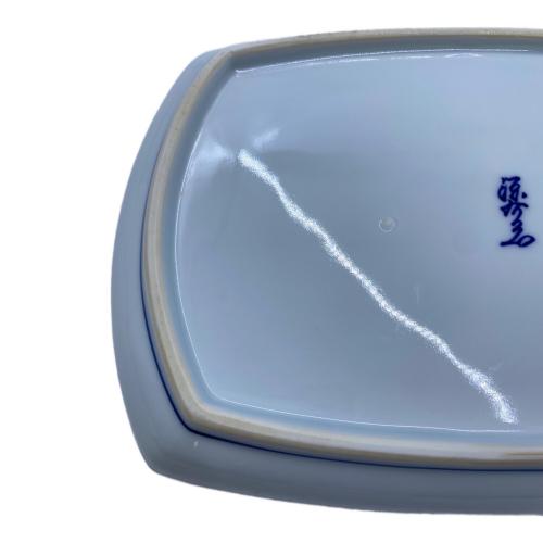 源右衛門窯 (ゲンエモンガマ) 長角皿 染錦大樹