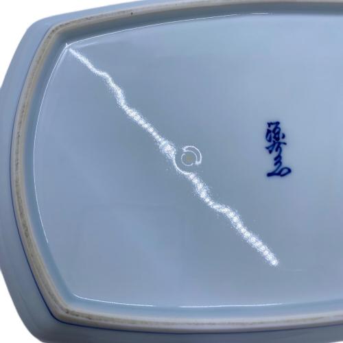 源右衛門窯 (ゲンエモンガマ) 長角皿 染錦大樹