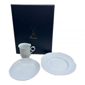 Meissen (マイセン) カップ&ソーサー カップ裏面スレ有 波の戯れホワイト