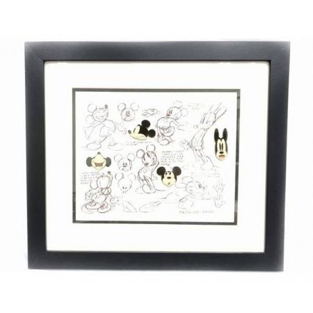 Disney アートフレーム Micky Mouse Model Sheet Framed Pin Set