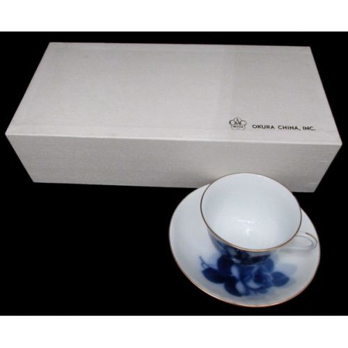 大倉陶園 (オオクラトウエン) カップ&ソーサー 未使用品 ブルーローズ(8211) 2Pセット