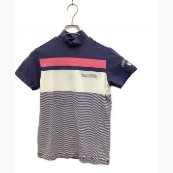 PEARLY GATES (パーリーゲイツ) ゴルフシャツ ブルー×ピンク サイズ:2 未使用品