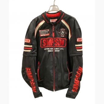 SIMPSON (シンプソン) ライダースジャケット ブラック×レッド サイズ:3L
