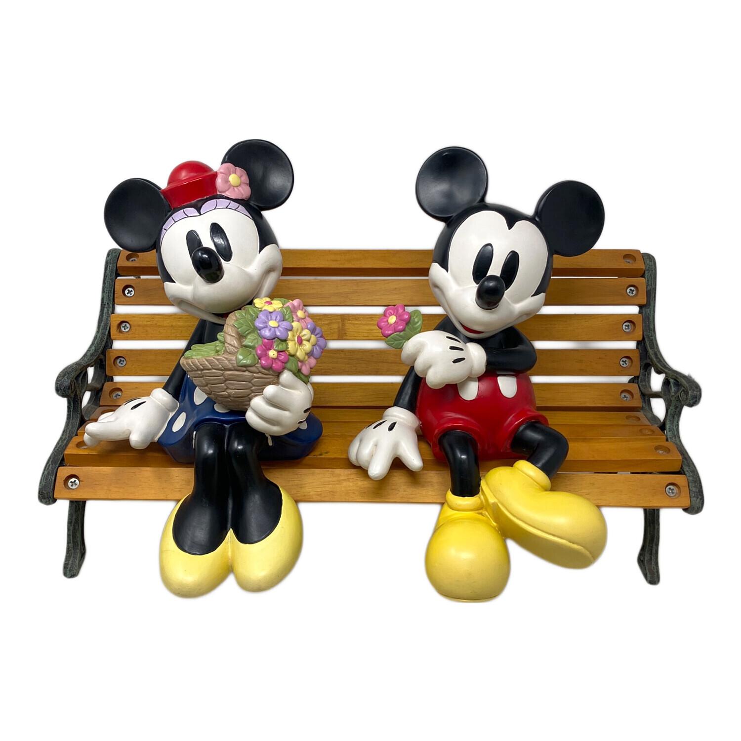 ミッキー・ミニー ベンチ フィギュア DISNEY (ディズニー) ベンチプランター ヨゴレ有 ミッキー＆ミニー
