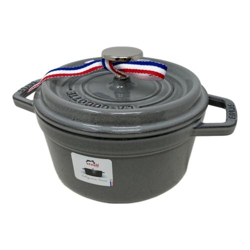 Staub (ストウブ) 両手鍋 SIZE 16 グレー ミニココット ラウンド