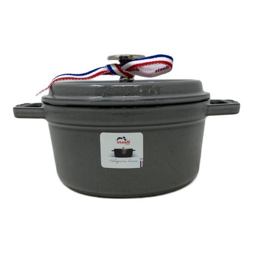 Staub (ストウブ) 両手鍋 SIZE 16 グレー ミニココット ラウンド