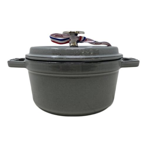 Staub (ストウブ) 両手鍋 SIZE 16 グレー ミニココット ラウンド