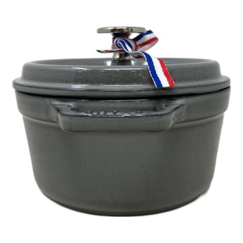 Staub (ストウブ) 両手鍋 SIZE 16 グレー ミニココット ラウンド