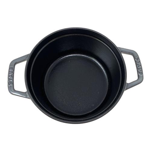 Staub (ストウブ) 両手鍋 SIZE 16 グレー ミニココット ラウンド